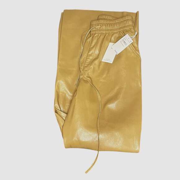 NWT Good American Faux Leather Wide Leg Trousers Warm Carmel Small (GA size 1) - Picture 11 of 11